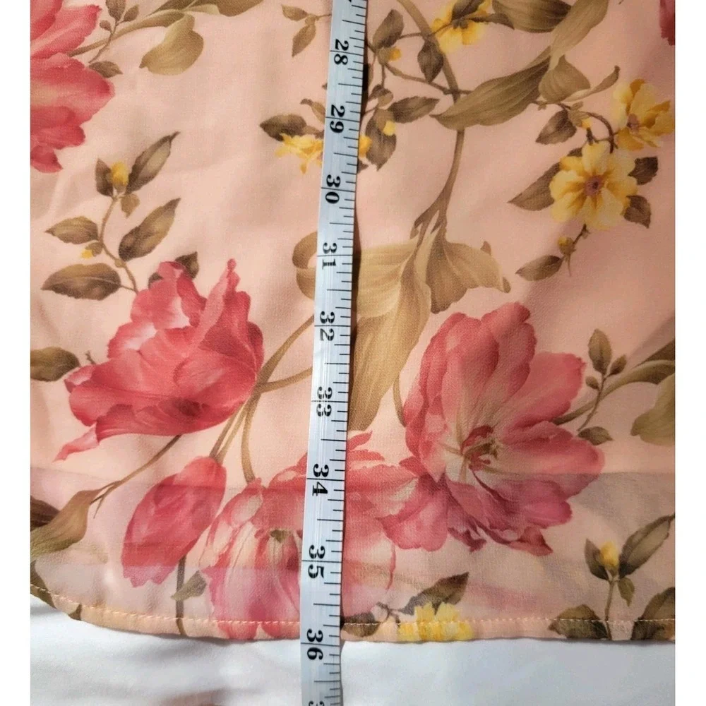 New York & Company Pink Floral Sleeveless A Line Dress‎ Sz XL